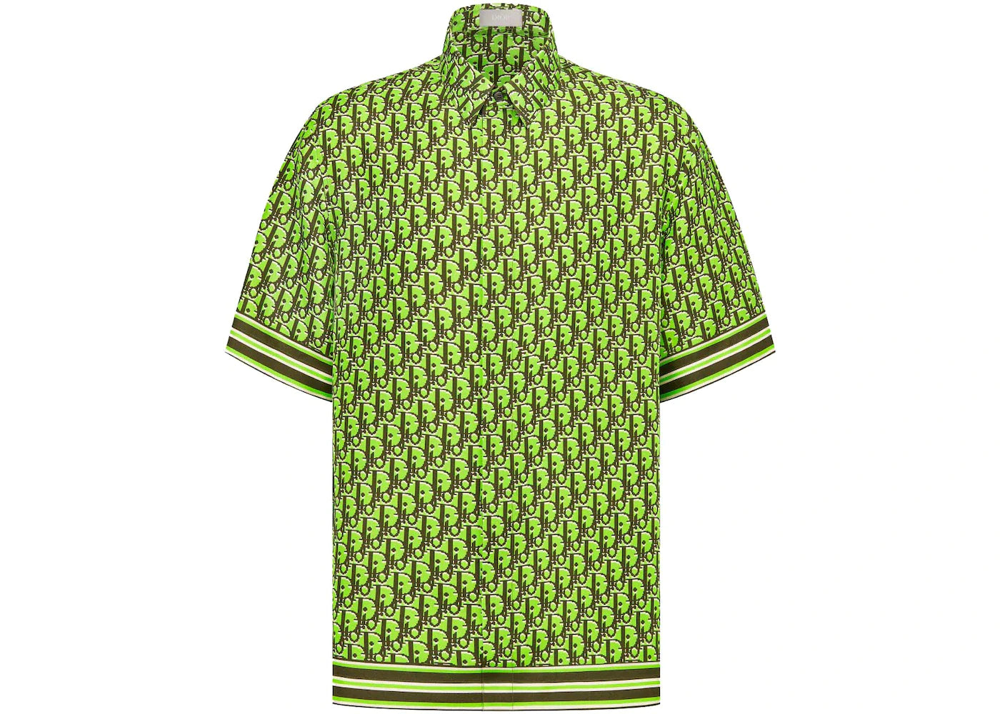 Dior Oblique Pixel Short-Sleeved Shirt Fluorescent Green/Khaki