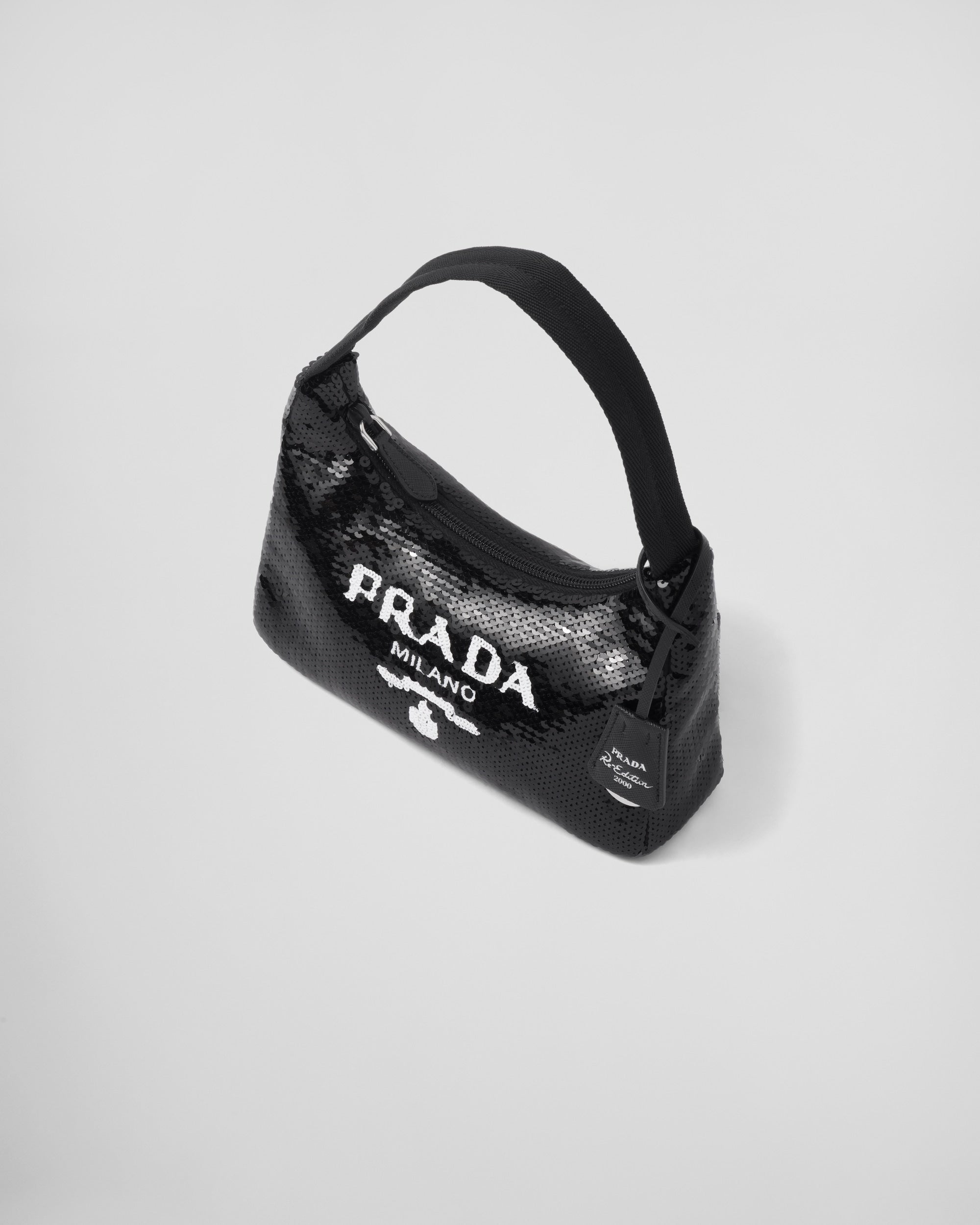 Prada Re-Edition 2000 Sequined Re-Nylon Mini-Bag Black/White