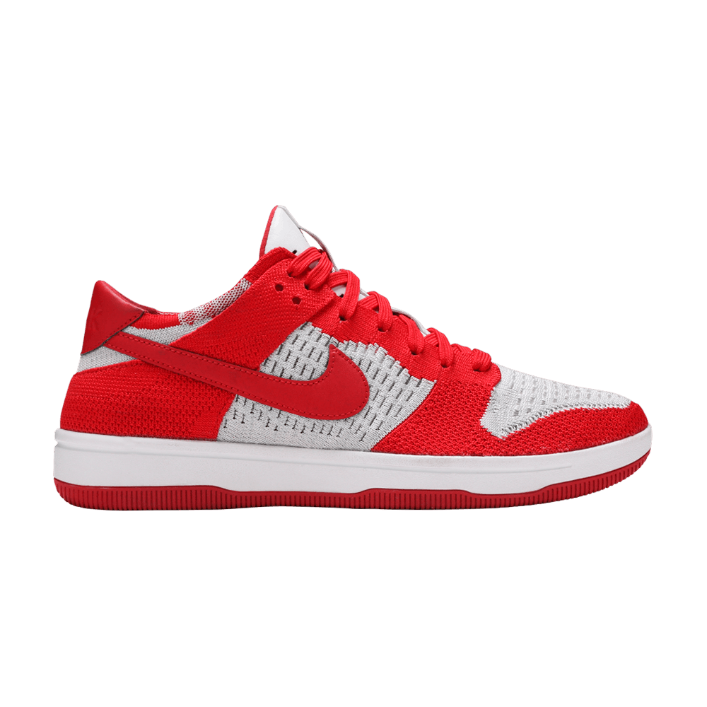 Nike Dunk Low Flyknit University Red Wolf Grey