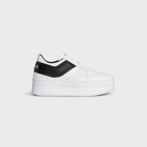 Celine Block Sneakers With Wedge Outsole in Calfskin Optic White / Black