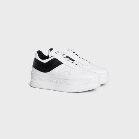 Celine Block Sneakers With Wedge Outsole in Calfskin Optic White / Black