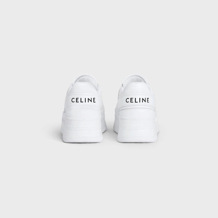 Celine Block Sneakers With Wedge Outsole in Calfskin Optic White