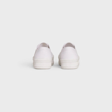 Celine Celine Trainer Low Lace-up Sneaker in Calfskin & Laminated Calfskin Optic White