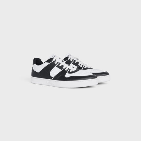 Celine CT-04 Celine Trainer Low Lace-up Sneaker In Calfskin Optic White/ Black