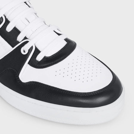 Celine CT-04 Celine Trainer Low Lace-up Sneaker In Calfskin Optic White/ Black