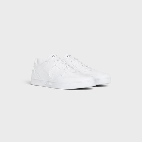 Celine CT-04 Celine Trainer Low Lace-up Sneaker In Calfskin Optic White