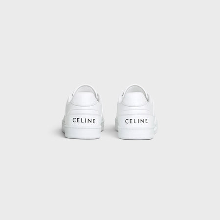 Celine CT-04 Celine Trainer Low Lace-up Sneaker In Calfskin Optic White