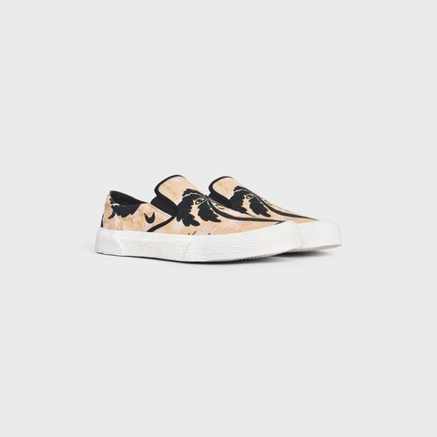 Celine Celine Elliot Slip-on in "Lost Paradise" Printed Canvas by ed Bronner Beige / Black