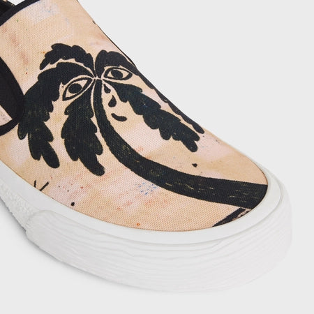 Celine Celine Elliot Slip-on in "Lost Paradise" Printed Canvas by ed Bronner Beige / Black