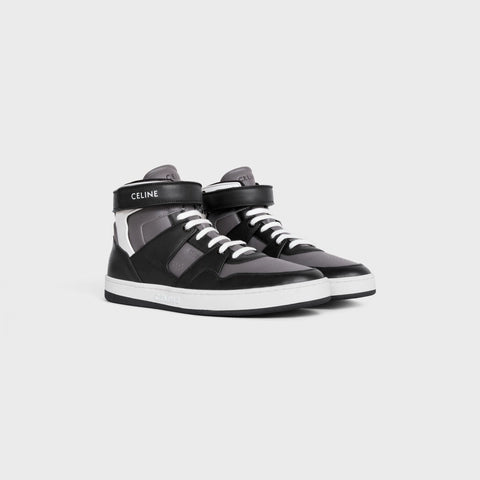 Celine CT-05 High Top Sneaker With Scratch in Calfskin Black/Grey/Optic White
