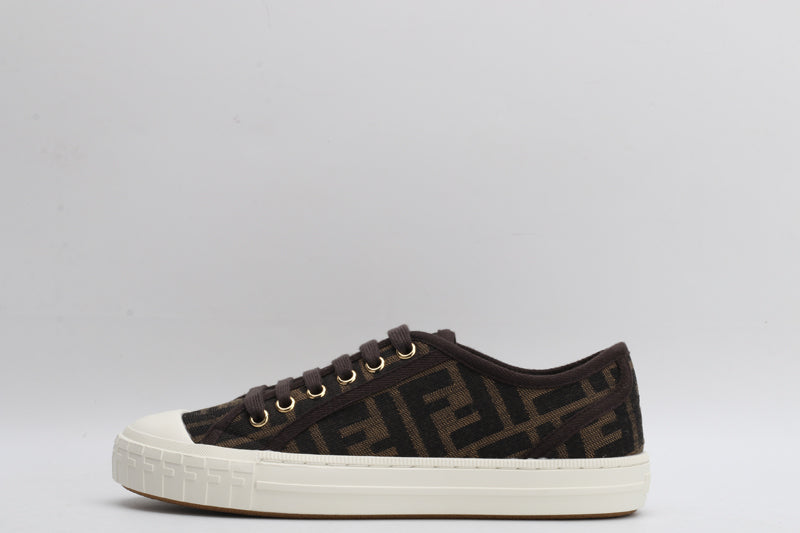 Fendi Fendi Domino Brown fabric low-tops