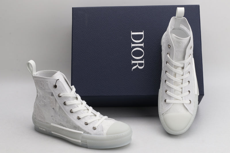 Dior B23 HIGH-TOP Transparent and White