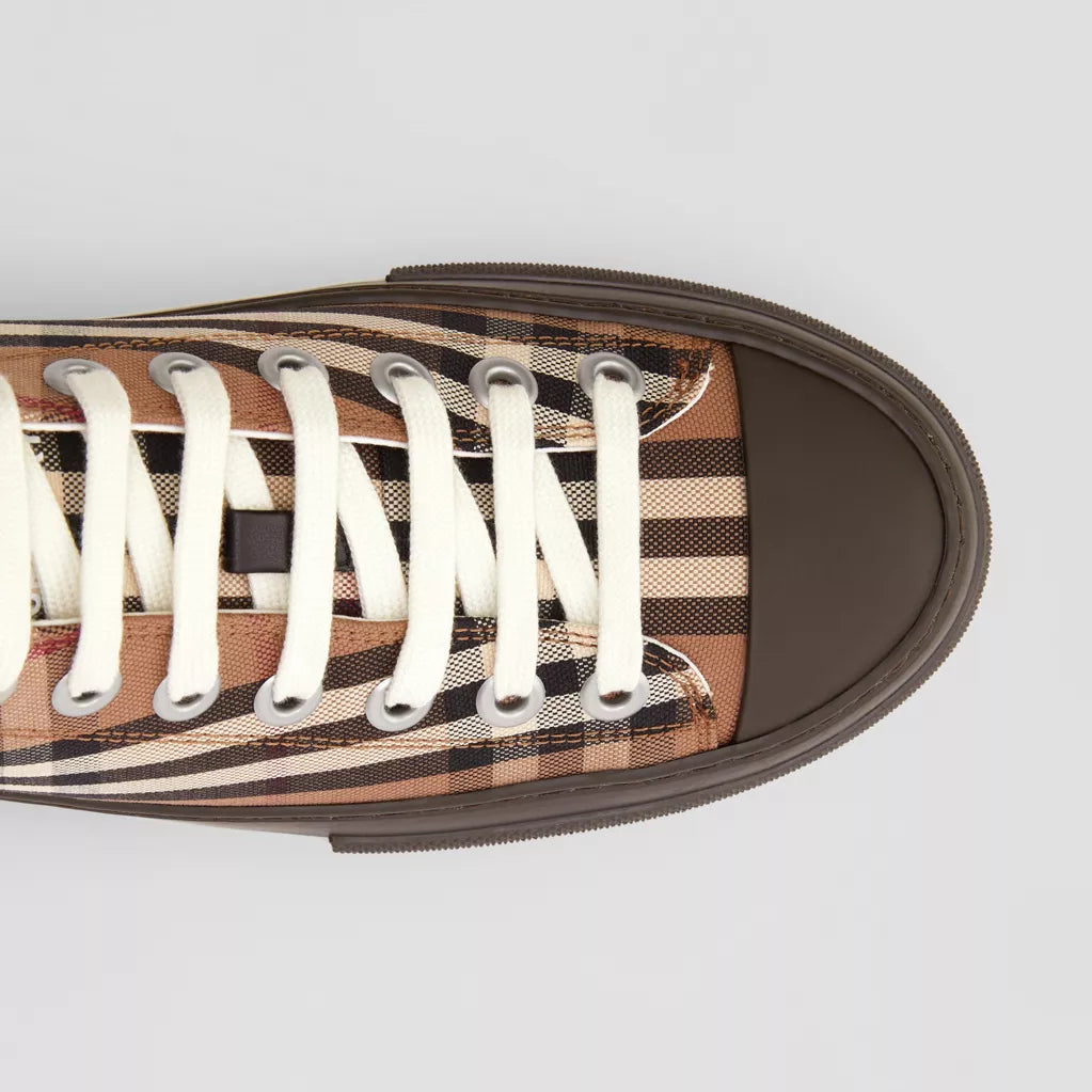 Burberry Vintage Check Cotton Sneakers Birch Brown
