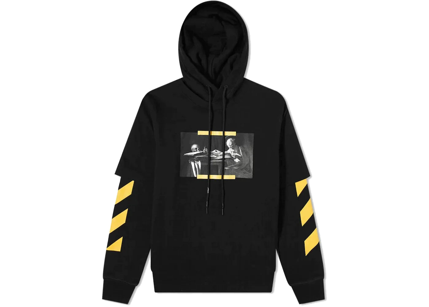 Off-White Caravaggio Painting Double Sleeve Hoodie Black