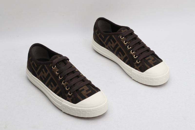 Fendi Fendi Domino Brown fabric low-tops