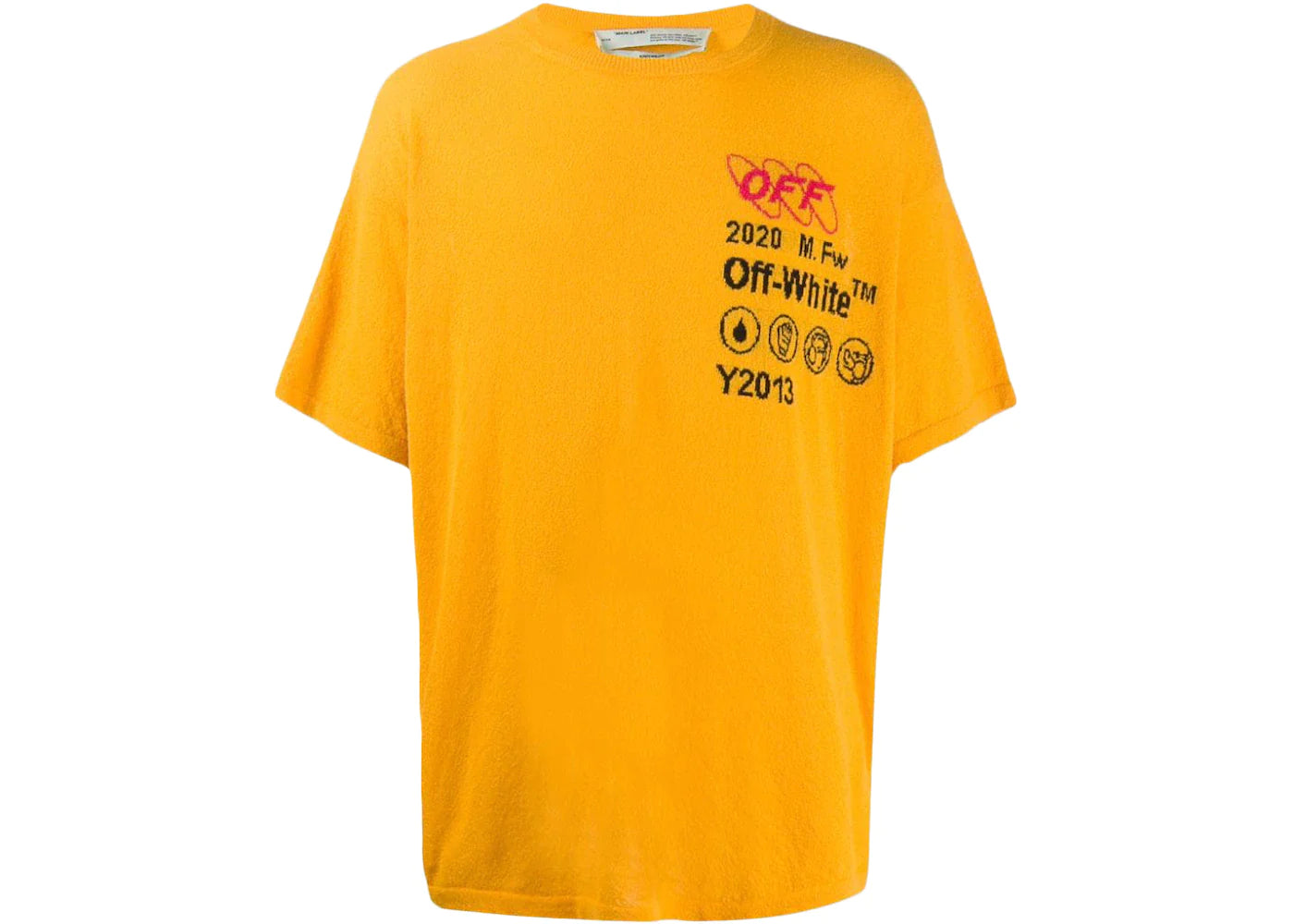 Off-White Logo Textured Oversized T-Shirt Orange
