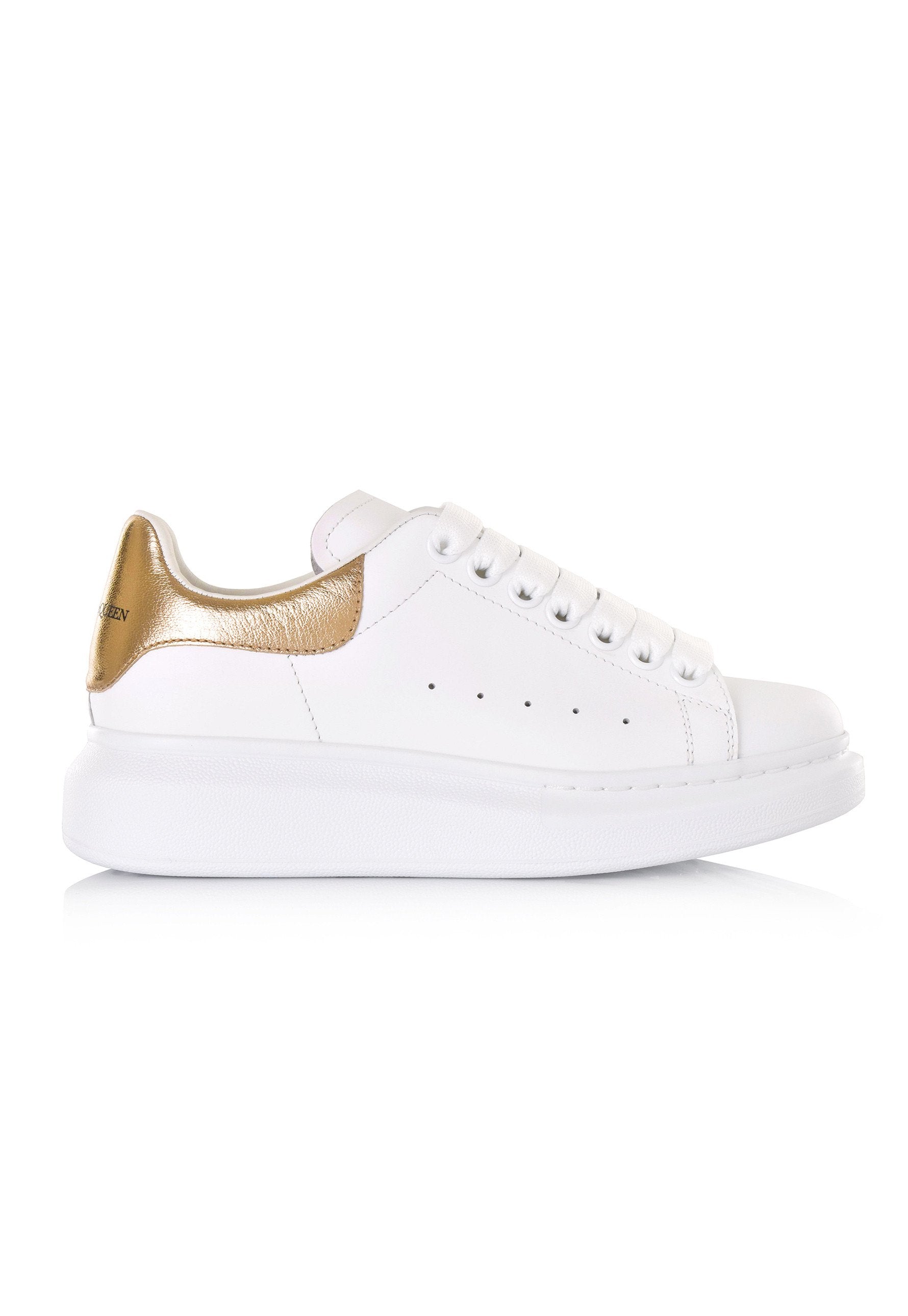 Alexander McQueen White Leather and gold