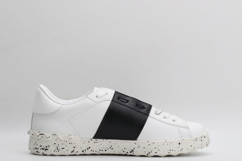 Valentino Garavani OPEN SKATE CALFSKIN AND FABRIC SNEAKER WHITE/ BLACK