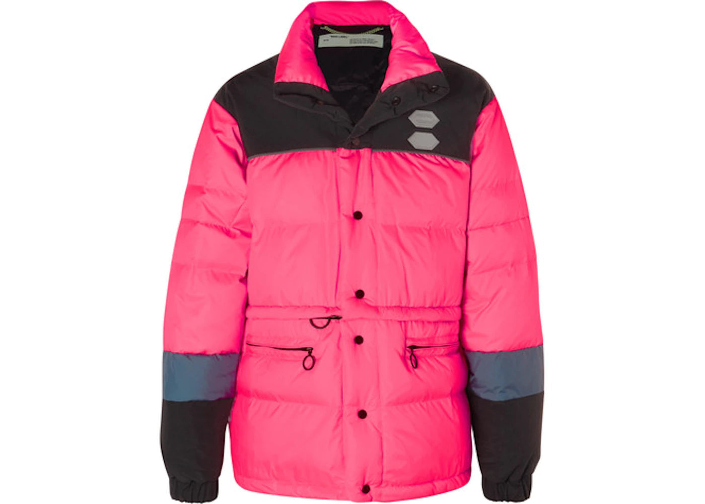 OFF-WHITE Colour Block Quilted Shell Down Jacket Pink/Black