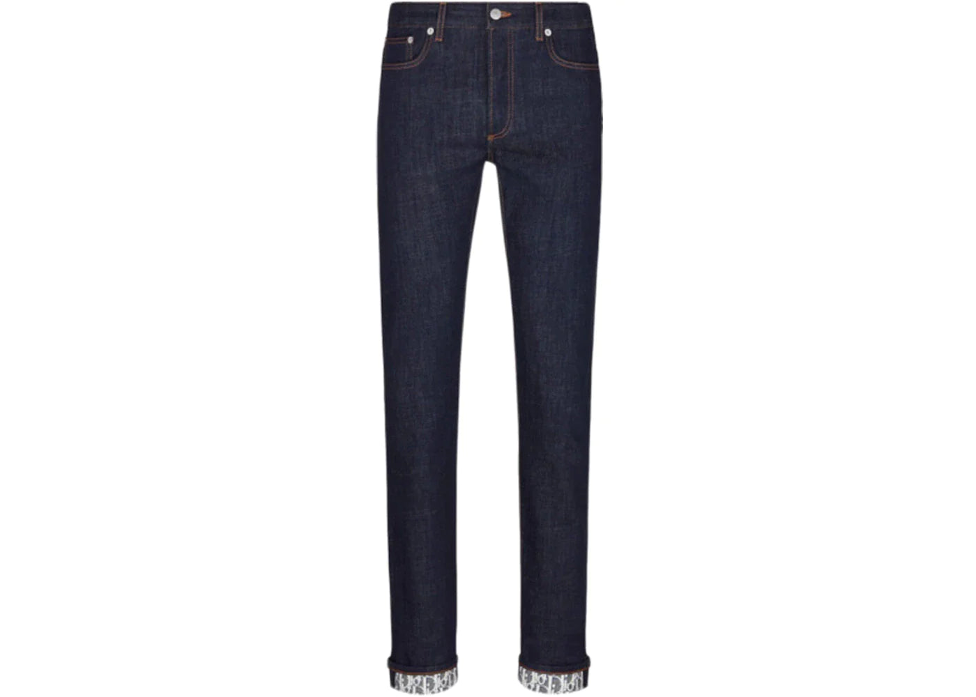 Dior Blue Denim Oblique-Lined Jeans Blue