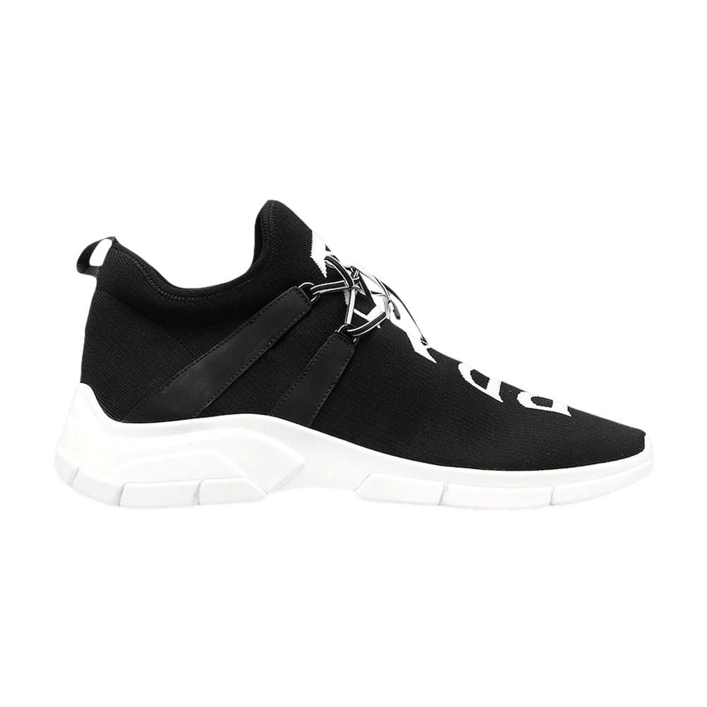 Prada Knit Fabric Sneakers 'Black White'