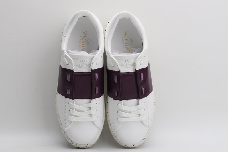 Valentino Garavani OPEN SKATE CALFSKIN AND FABRIC SNEAKER WHITE/RUBIN