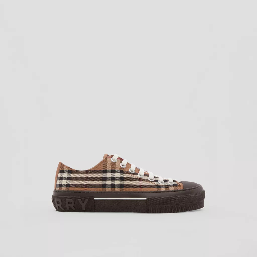 Burberry Vintage Check Cotton Sneakers Birch Brown