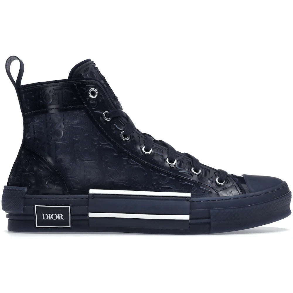 Dior B23 High Top Blue Raised Oblique