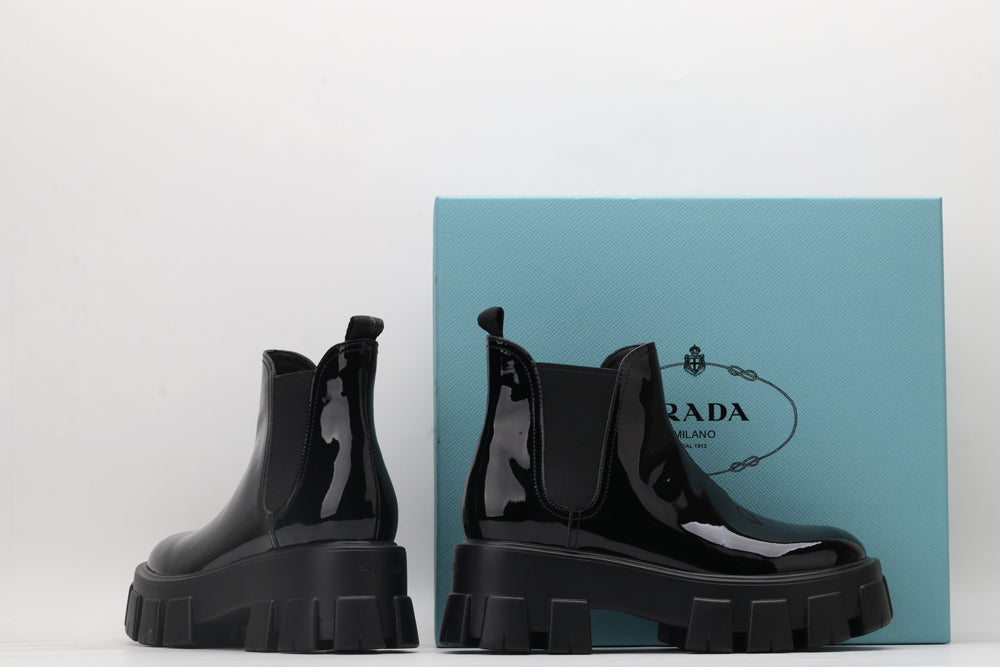 Prada Monolith brushed leather Chelsea boots