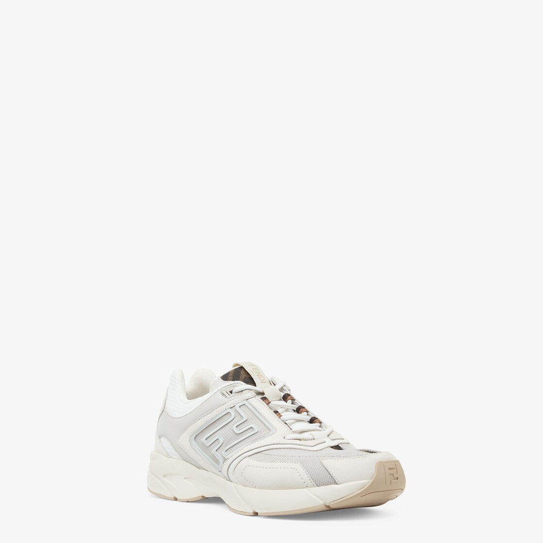 Fendi Faster Trainers White Nubuck Leather Low-Tops