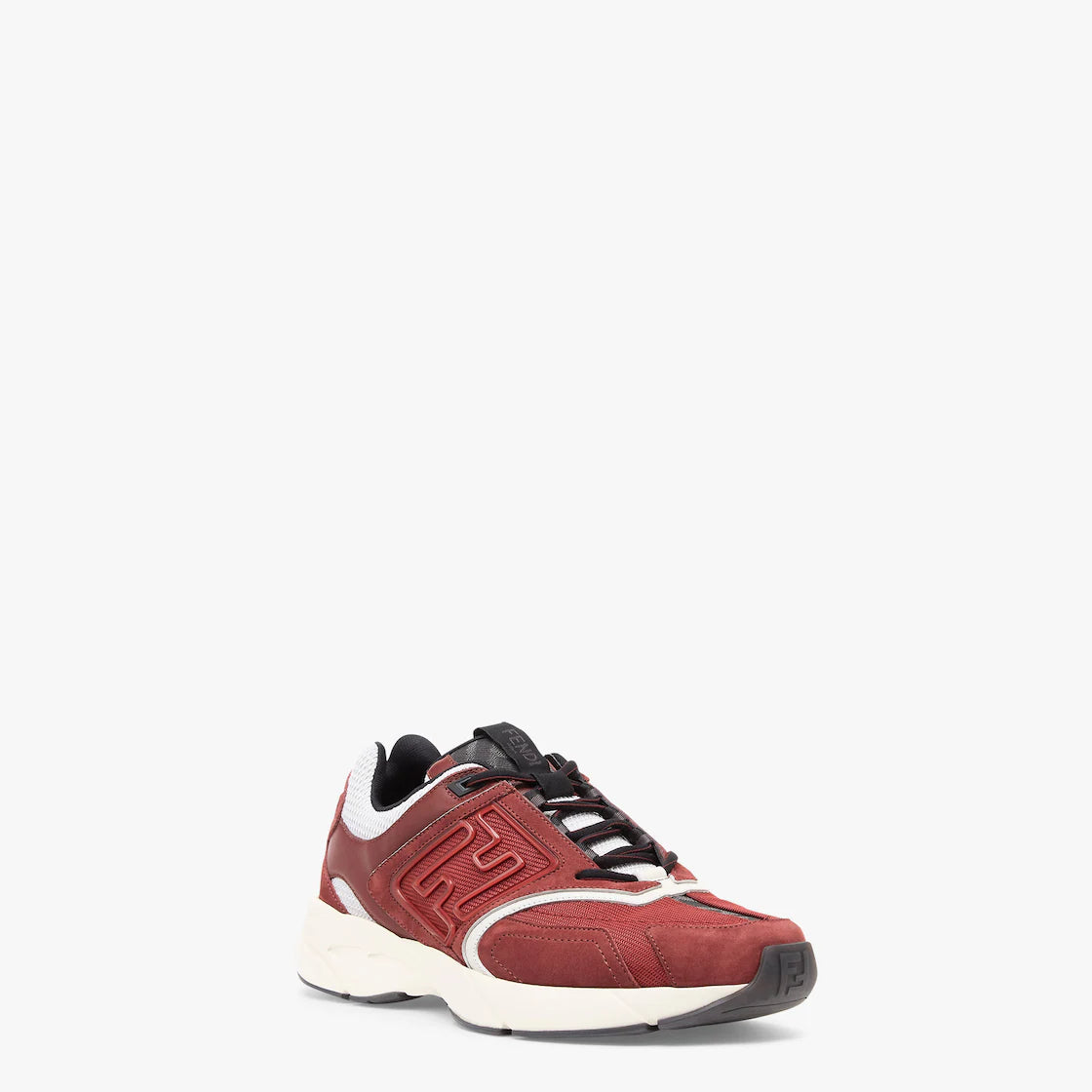 Fendi Faster Trainers Burgundy Nubuck Leather Low-Tops