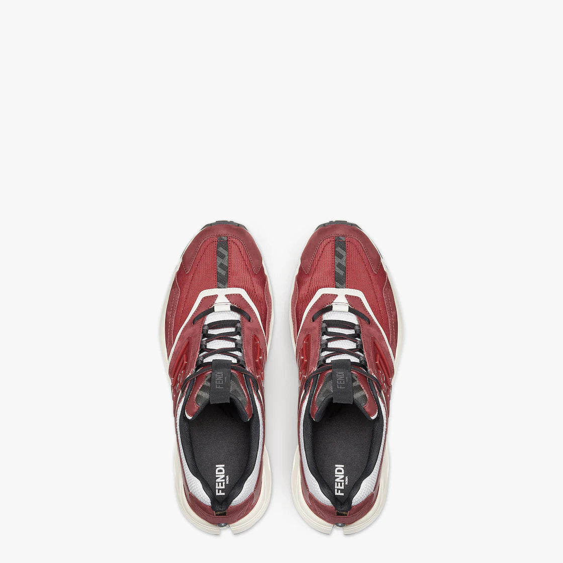 Fendi Faster Trainers Burgundy Nubuck Leather Low-Tops