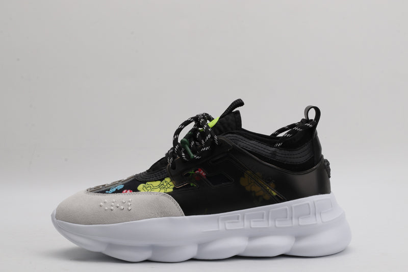 Versace Chain Reaction Trainers Black White