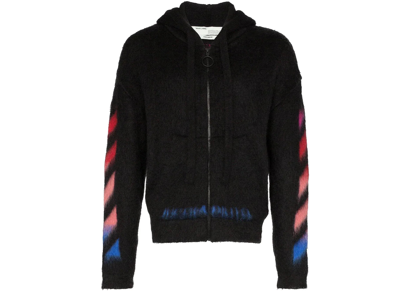 OFF-WHITE Diag Brushed Zipped Hoodie Black/Multicolor