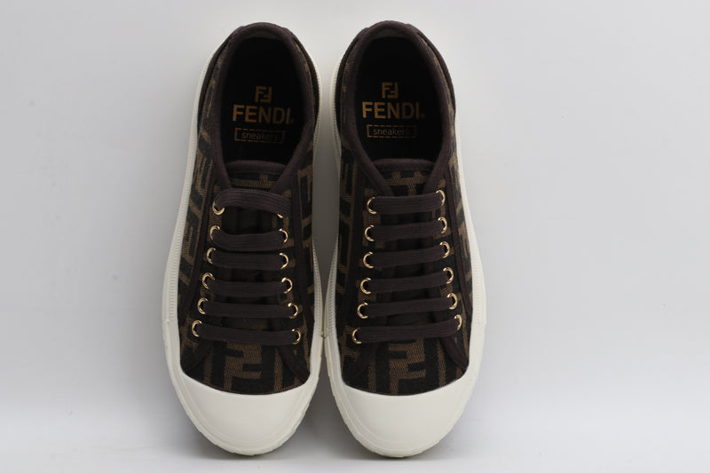 Fendi Fendi Domino Brown fabric low-tops