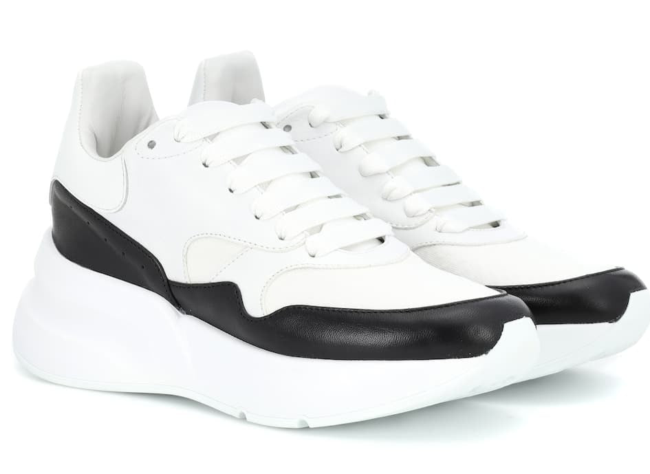 Alexander McQueen Leather platform White and Black