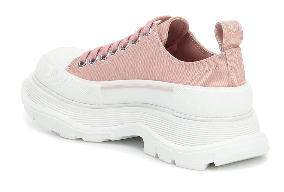 Alexander McQueen Tread Sleek canvas platform Pink and white sole