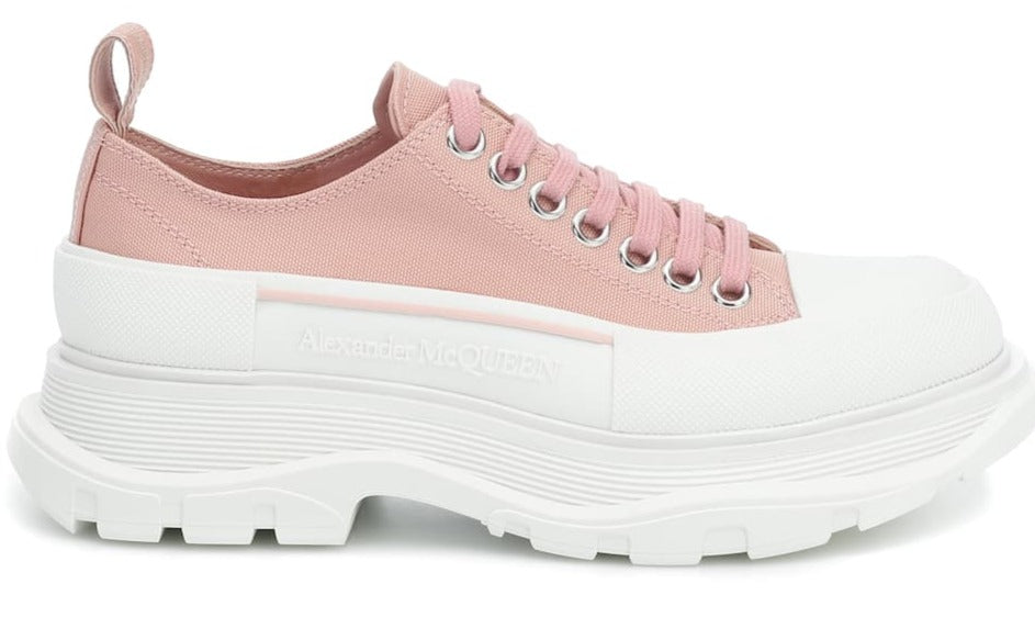 Alexander McQueen Tread Sleek canvas platform Pink and white sole