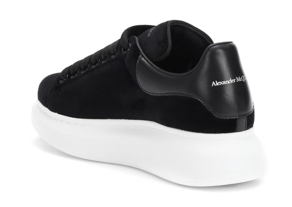 Alexander McQueen Black Velvet and white sole