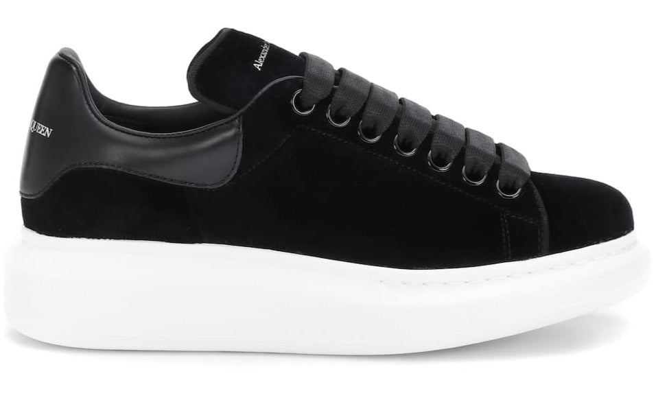 Alexander McQueen Black Velvet and white sole