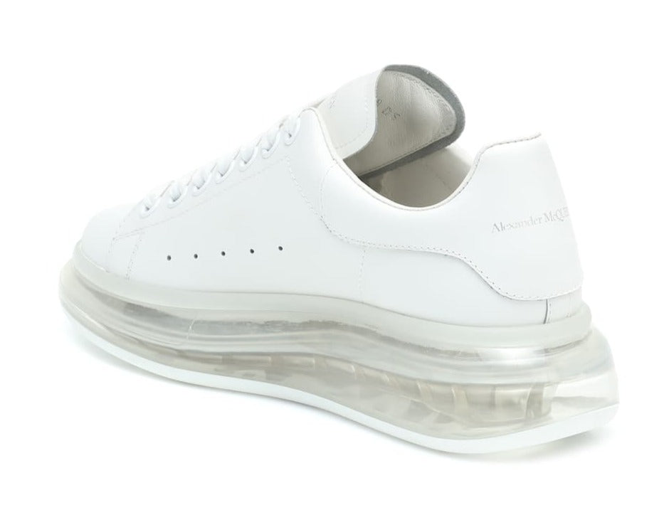 Alexander McQueen White leather and clear sole