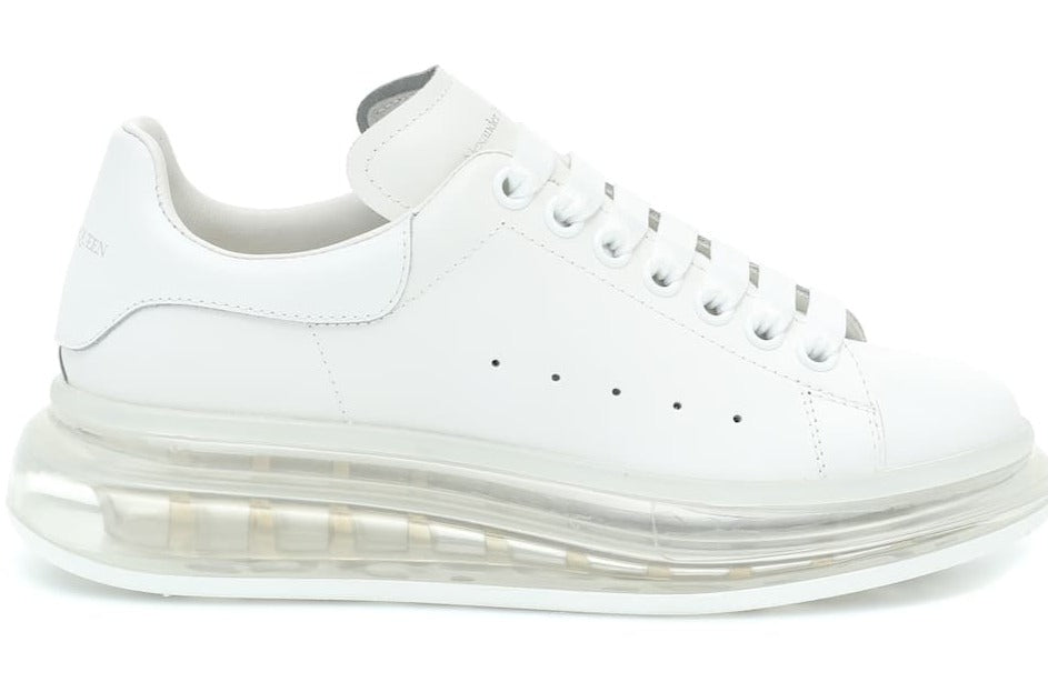 Alexander McQueen White leather and clear sole
