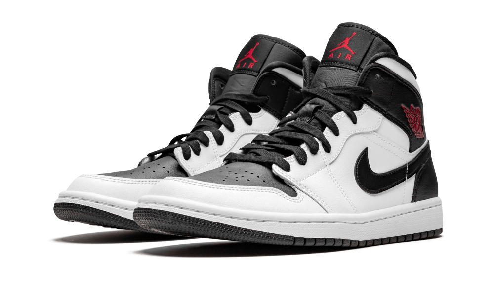 Air Jordan 1 Mid - White/Gym Red-black