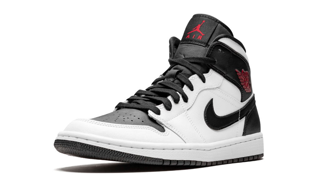 Air Jordan 1 Mid - White/Gym Red-black