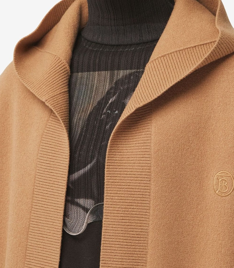 Burberry embroidered monogram hooded cape