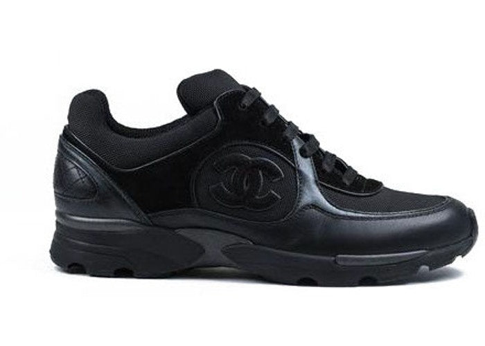 Chanel Low Top Trainer CC Triple Black Leather