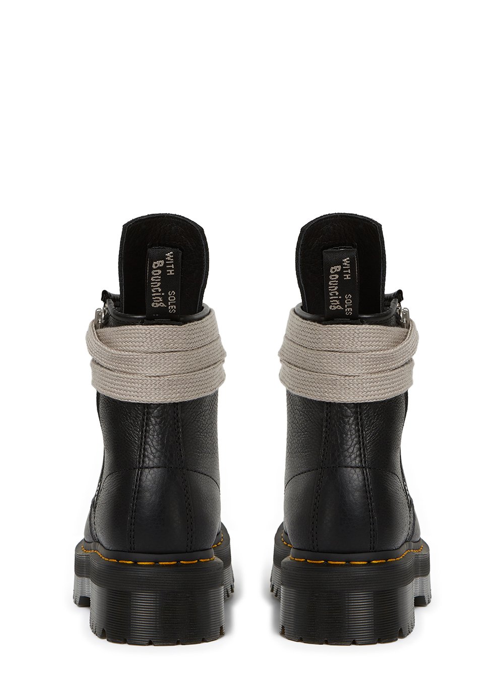 Rick Owens DR MARTENS X RICK OWENS FW22 STROBE 1460 DR MARTENS BLACK BOOT IN MATTE GRAINY COW LEATHER.