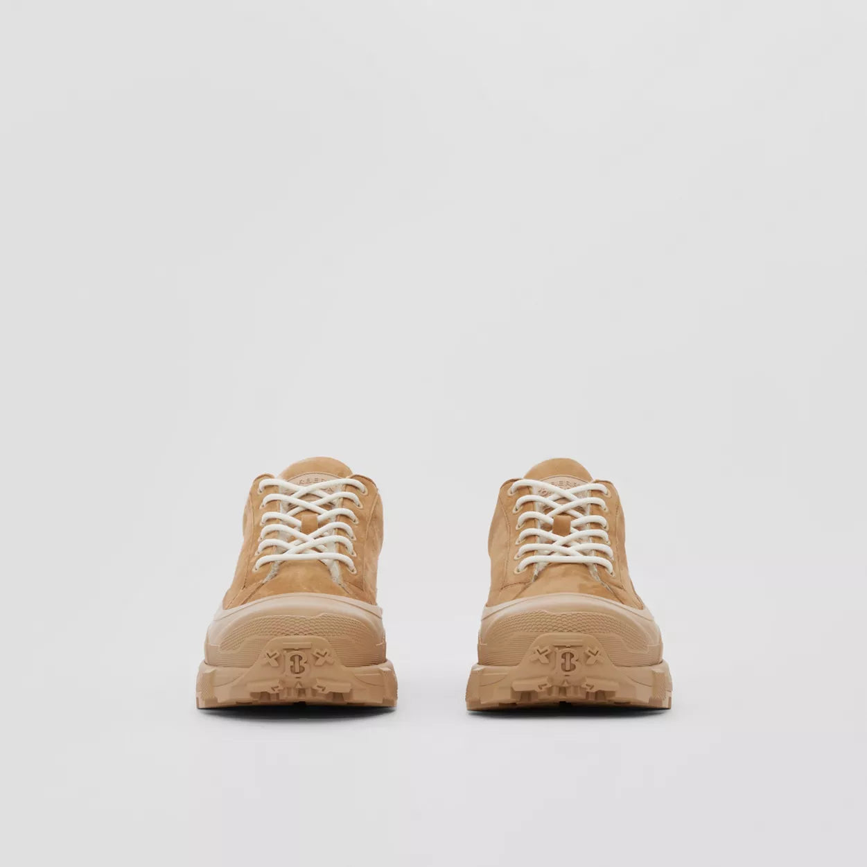 Burberry Suede and Shearling Arthur Sneakers Biscuit