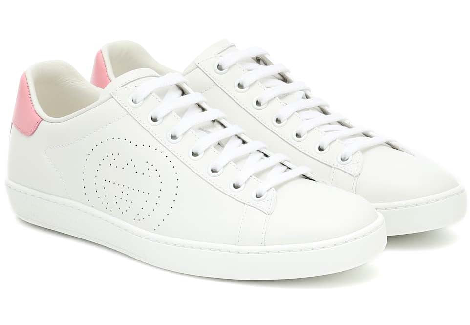 Gucci New Ace leather sneakers White Pink