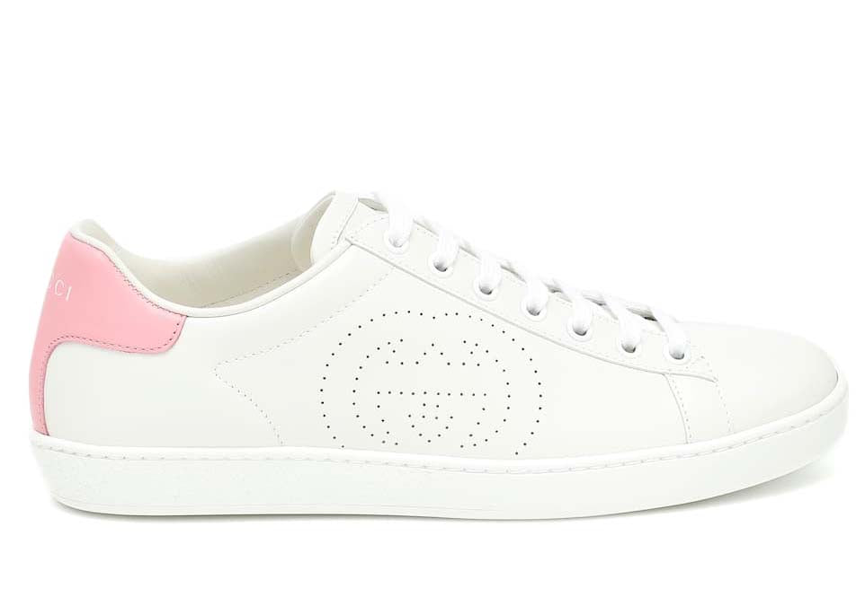 Gucci New Ace leather sneakers White Pink
